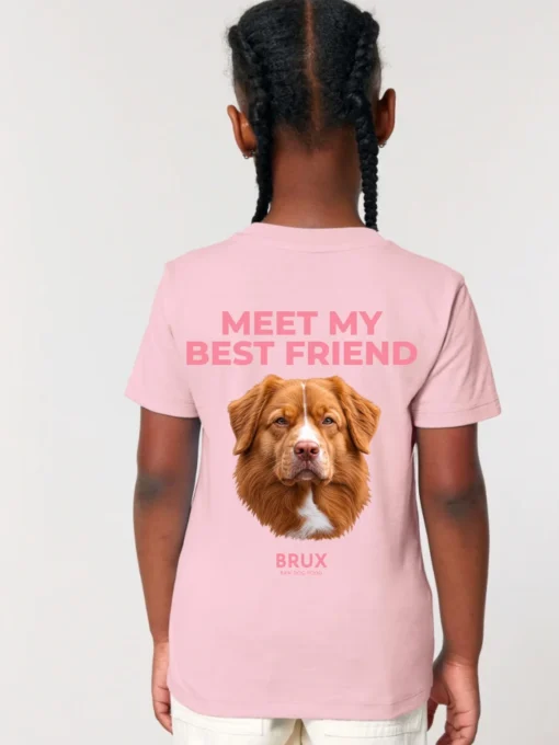 brux kids tshirt pink meet my best friend